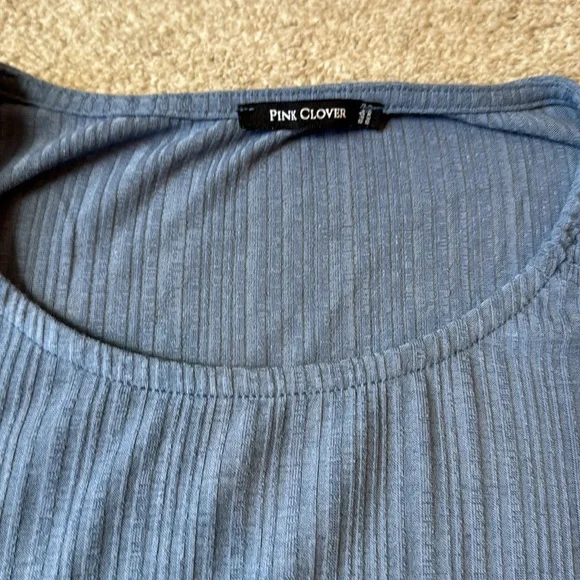 Pink Clover Nevea Flutter Sleeve Knit Top Blue Women's Size Medium - Picture 4 of 7